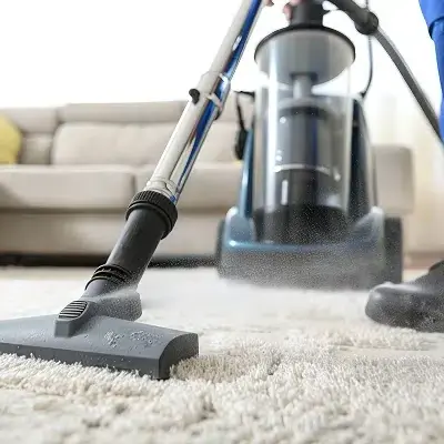 Aspirateur professionnel sur une moquette blanche